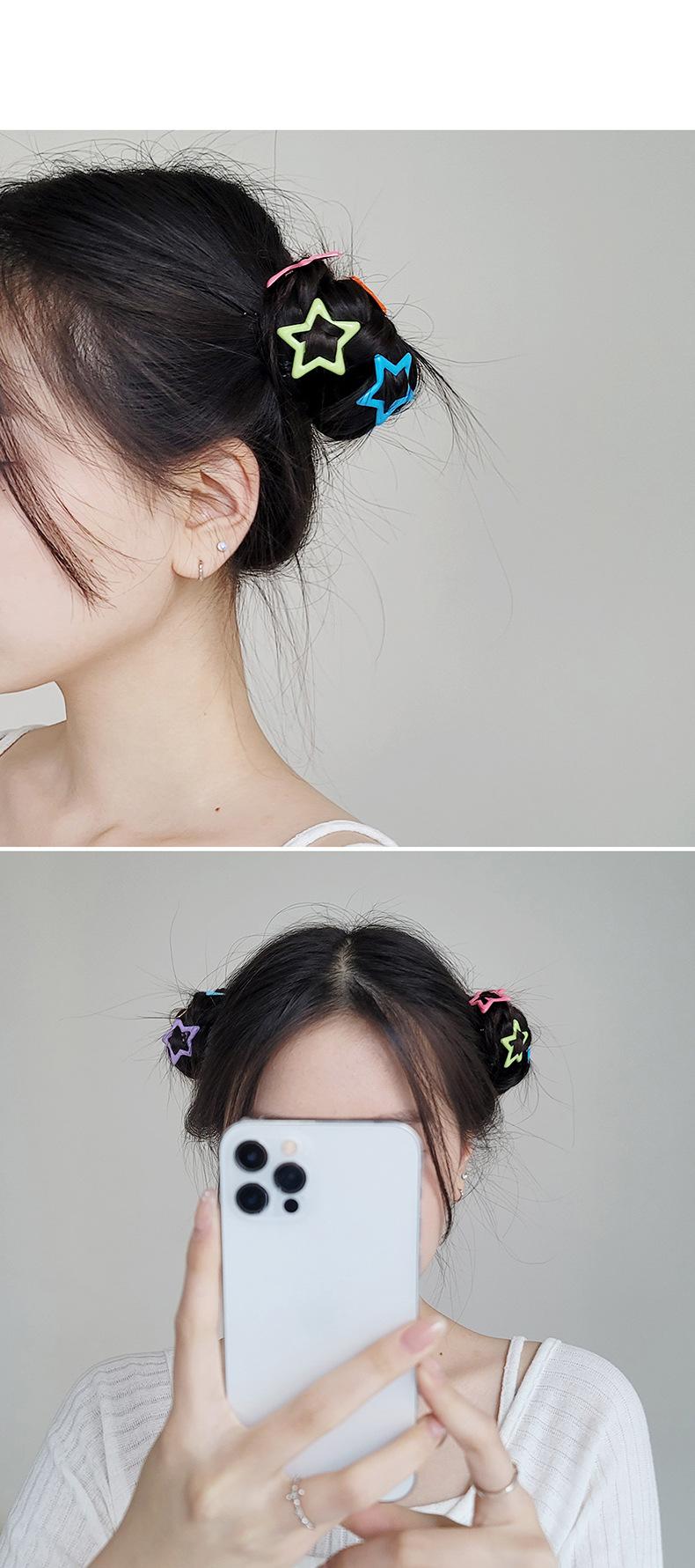 Product Introduction of Silver Star Hair Clips for Girls Filigree Star Metal Snap Hairpins Barrettes Hair Jewelry Nickle Free Lead Free Sexy Y2k Style 13