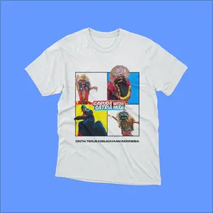 Kaos Tanda Tangan Tim GWSM 4 Gambar Tokoh Garuda Wisnu Satria Muda Barongan Baju T-Shirt Dewasa Hitam