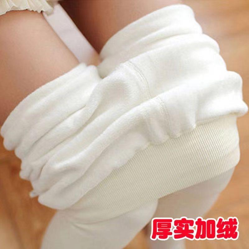 Quần Tất Lông Cừu Dày Cho Mùa Thu Và Mùa Đông, Ấm Áp, Dày, Mềm Mại, Co Giãn, Chống Rách, Giảm Béo, Có Thể Mặc Bên Ngoài, Quần Legging Trắng 0