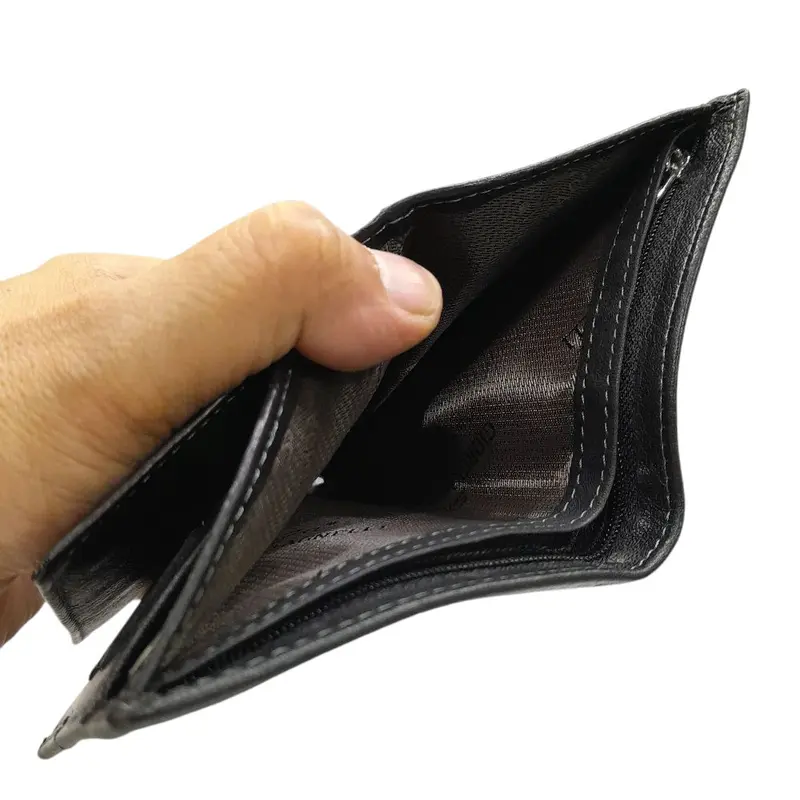Dompet Pria Lipat Pendek Asli Kulit Sapi Model Berdiri dengan 7 Slot Kartu & 3 Ruang Uang Tunai - Natural 4