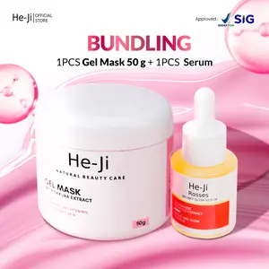 [HE-JI] Special Bundle 2 in 1 Glowing Set Masker Gel Sakura Extract & Rosses Secret Glow Serum - Perawatan Wajah Pencerah Pelembab Melembabkan Mencerahkan All Skin Type BPOM & SIG Approved