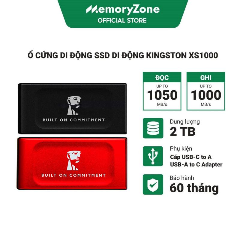 [PHIÊN BẢN MỚI] Ổ cứng di động SSD Kingston XS1000 2TB 1050MB/s - Bảo hành 60 tháng