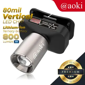 AOKI Senter Kepala 800 lumen Cahaya Maksimal Plus RechargePro dengan USB-C, 60W Fokus & Penyebaran Zoom