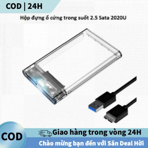 Vỏ Ổ Cứng 2.5 Inch USB 3.0 Trong Suốt – Gắn SATA III, Nắp Trượt, Hỗ Trợ 2TB, Tốc Độ Cao, Dễ Dùng