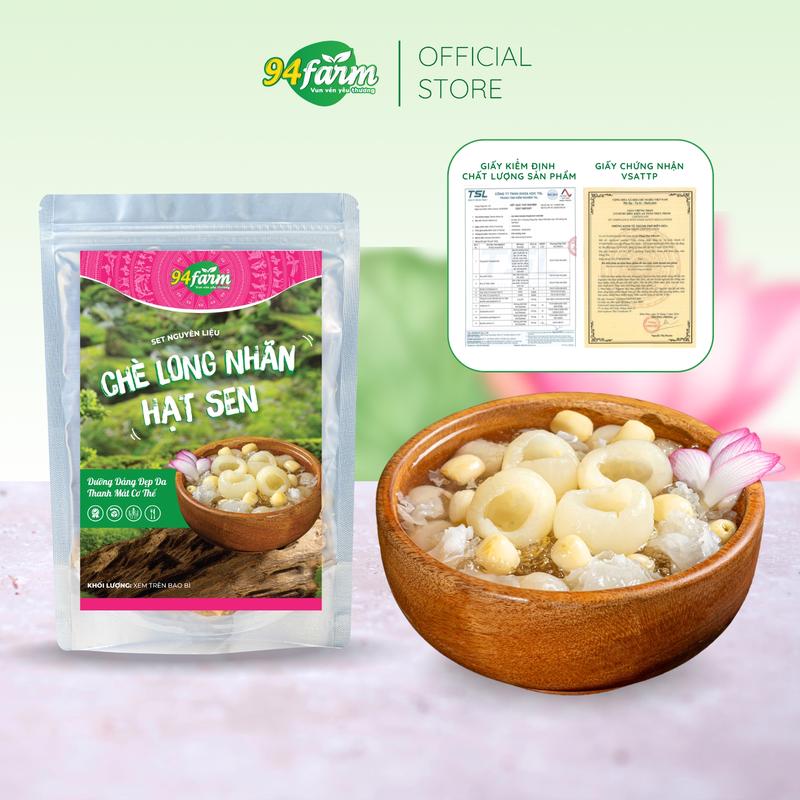 [1 Set] Chè Long Nhãn Hạt Sen Tuyết yến 20 chén 94 Farm Nước Trà Tea