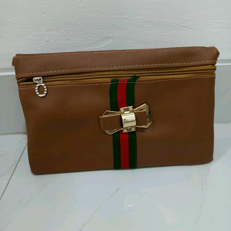 Tas Kosmetik Wanita Pouch Bag Multifungsi Tas Pita Elegan Tas Dompet   Pink Kulit Belanja Wanita 7