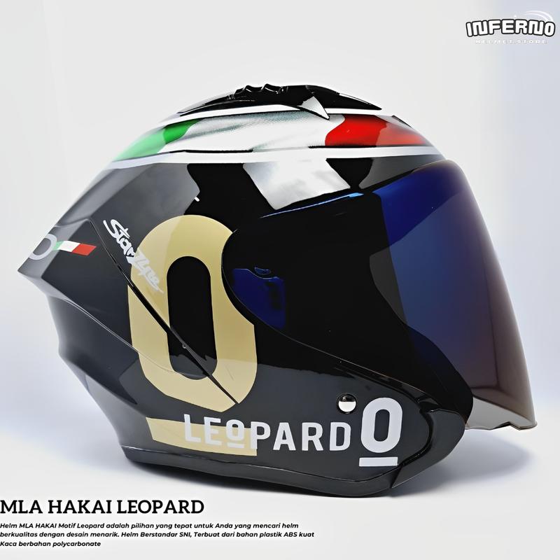 Helm Half Face MLA HAKAI LEOPARD Terbaru (SNI) HITAM GLOS Helm - Shop ...