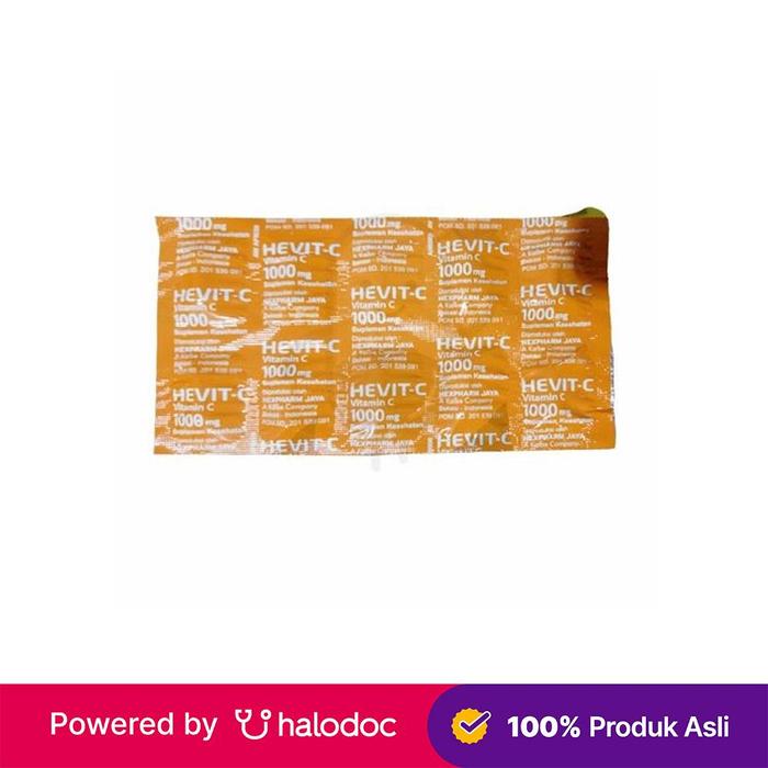 Gambar hevit-c 1000 mg strip 10 tablet dari Apotek Halomedika Pekayon Kota Bekasi Tokopedia