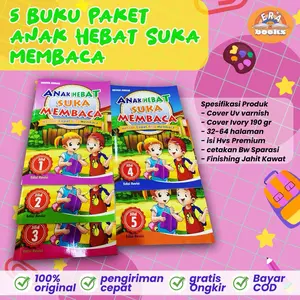 Paket Buku Belajar Membaca Anak PAUD/TK  Metode Terbaru Tanpa Mengeja (ISI 5 BUKU MEMBACA)