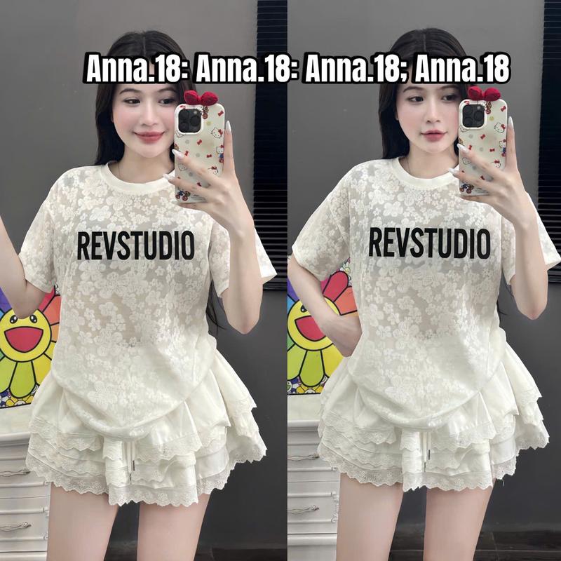 ÁO THUN REN FORM VỪA DƯỚI 56KG IN CHỮ ( ÁO REN _ REVSTUDIO ) TOP NỮ