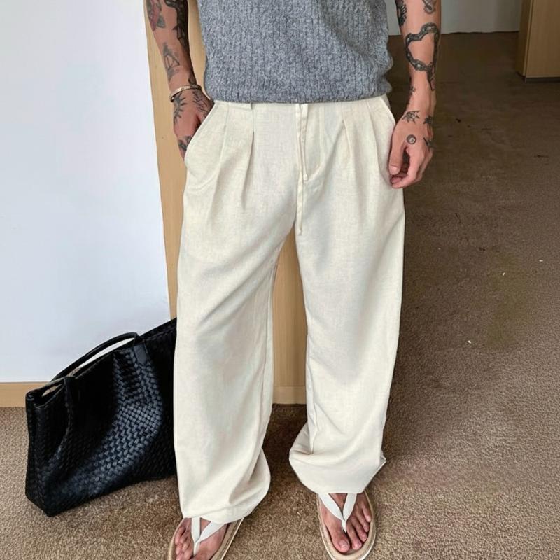 Quần Đũi Linen Xếp Ly Ống Suông Rộng Tôn Dáng Basic Vibe Unisex Nam Nữ SIXHUMAN HMQ08