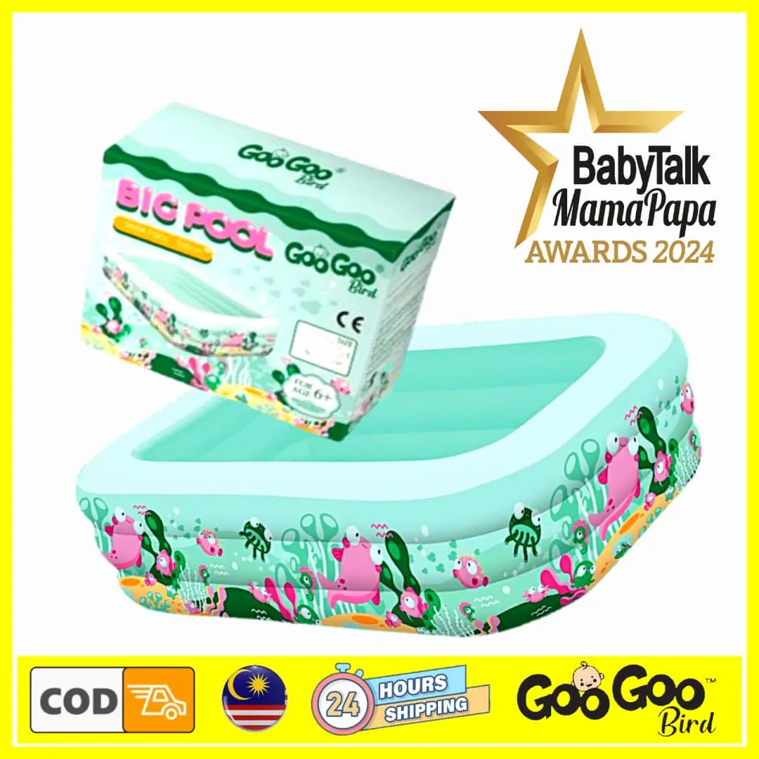 [ELM] GooGoo Bird KOLAM 2025 Limited Edition Green Color Pictures  Family Children Kids Inflatable & Thickened Swimming Pool / Kolam Mandi Kanak-kanak / GREEN POOL Outdoor Playground