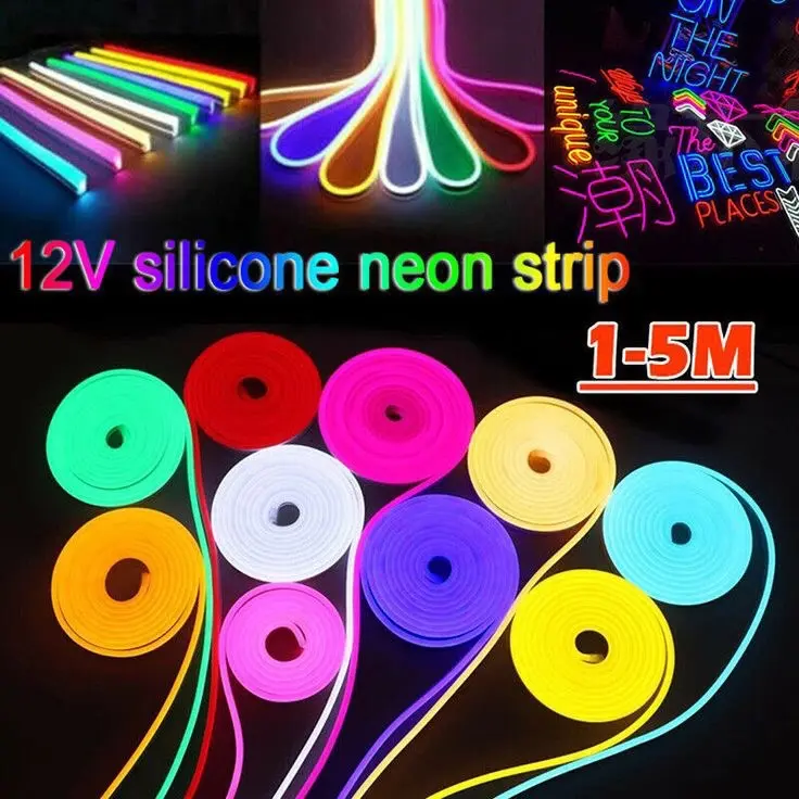 NEON FLEXIBLE 12V 5M LAMPU LED SELANG 12V PANJANG 5M KUALITAS SUPER 12V