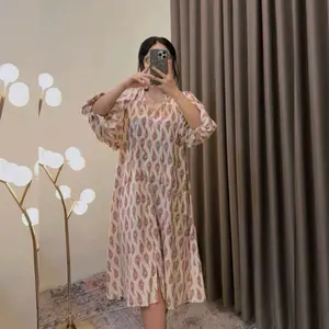 Daster Pamela Bahan Rayon Premium Busui Menggunakan Kancing Elegan Cantik Tebal