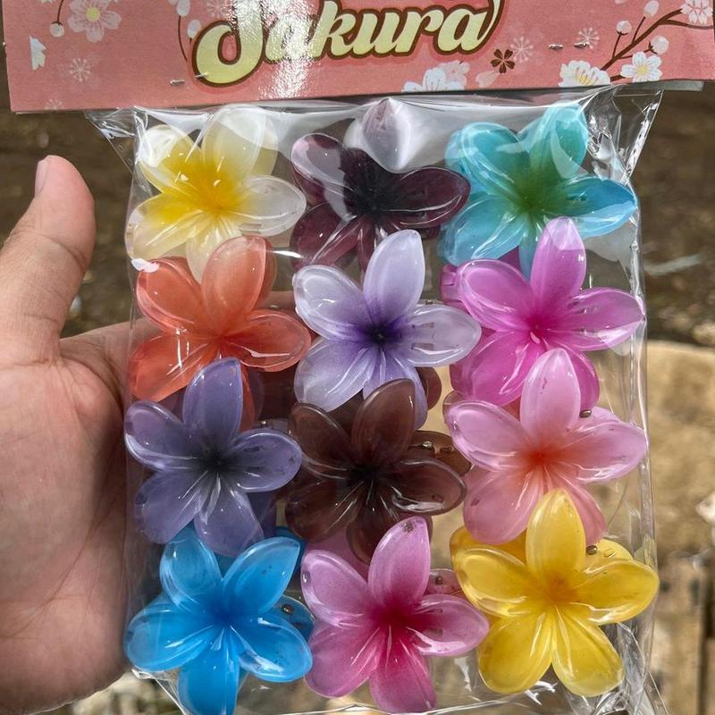 Jepit kamboja 12 pcs jepit bunga kamboja ukuran 5 cm grosir jepit rambut korea 2