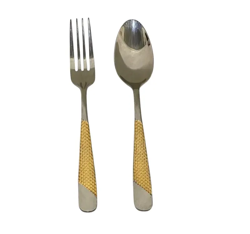 Sendok Makan Lapisan Gold 24 Karat / Sendok Makan Premium Super Tebal / Sendok Dan Makan Garpu Ala Korea / Pelarakan Makan Korea / Sendok Korea / Sendok Makan Set / Korean Cutlery Set 0