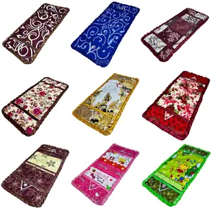 Elegan Taplak Atas Alas Kulkas Kain Katun Busa Anti Luntur 3 Saku Kiri & Kanan Ukuran 110x50cm Motif Cantik Sarung Kulkas 1/2 Pintu Fungsionalitas Terbaik