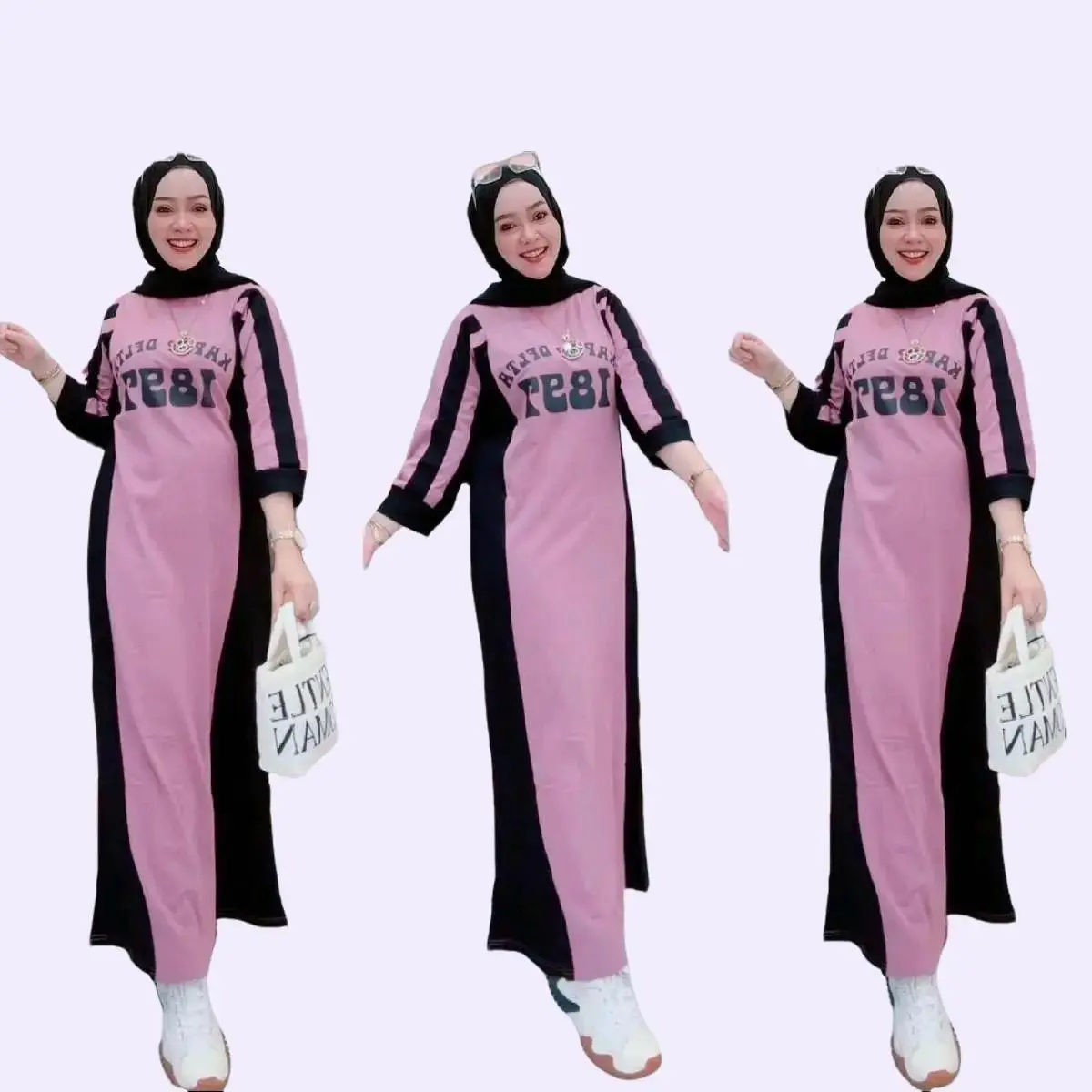 Gamis Kaos Bahan Combed / Gamis Wanita By Nabil