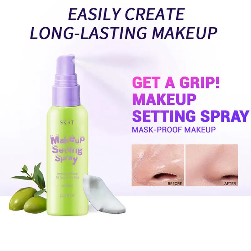 60ml Makeup Setting Spray Anti Noda, Anti Keringat, Makeup Tahan Lama, Matte, Melembabkan, Facial Mist, Setting Spray, Pembentukan Film Cepat, Cepat Menyegarkan, Finishing Spray, Menyegarkan, Tidak Lengket, Semprotan Pengunci Makeup yang Sangat Kuat 12 8
