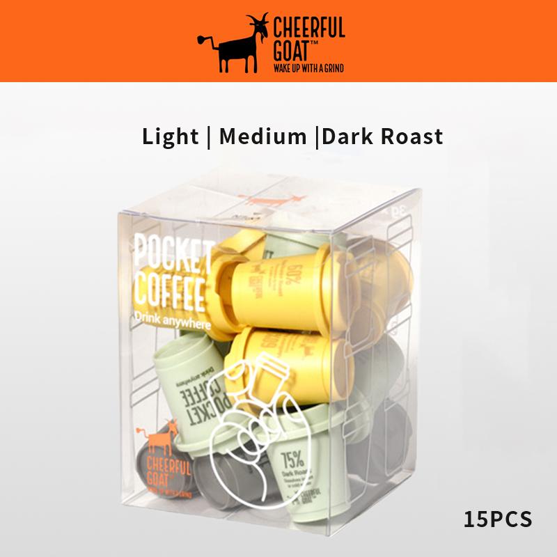 Cheerful Goat BPC00001 Coffee Powder Instant Coffee Cold Brew Coffee Capsules Freeze-Dried Coffee  Mix Copi 60% 75% 90% 3g*15PCS 1