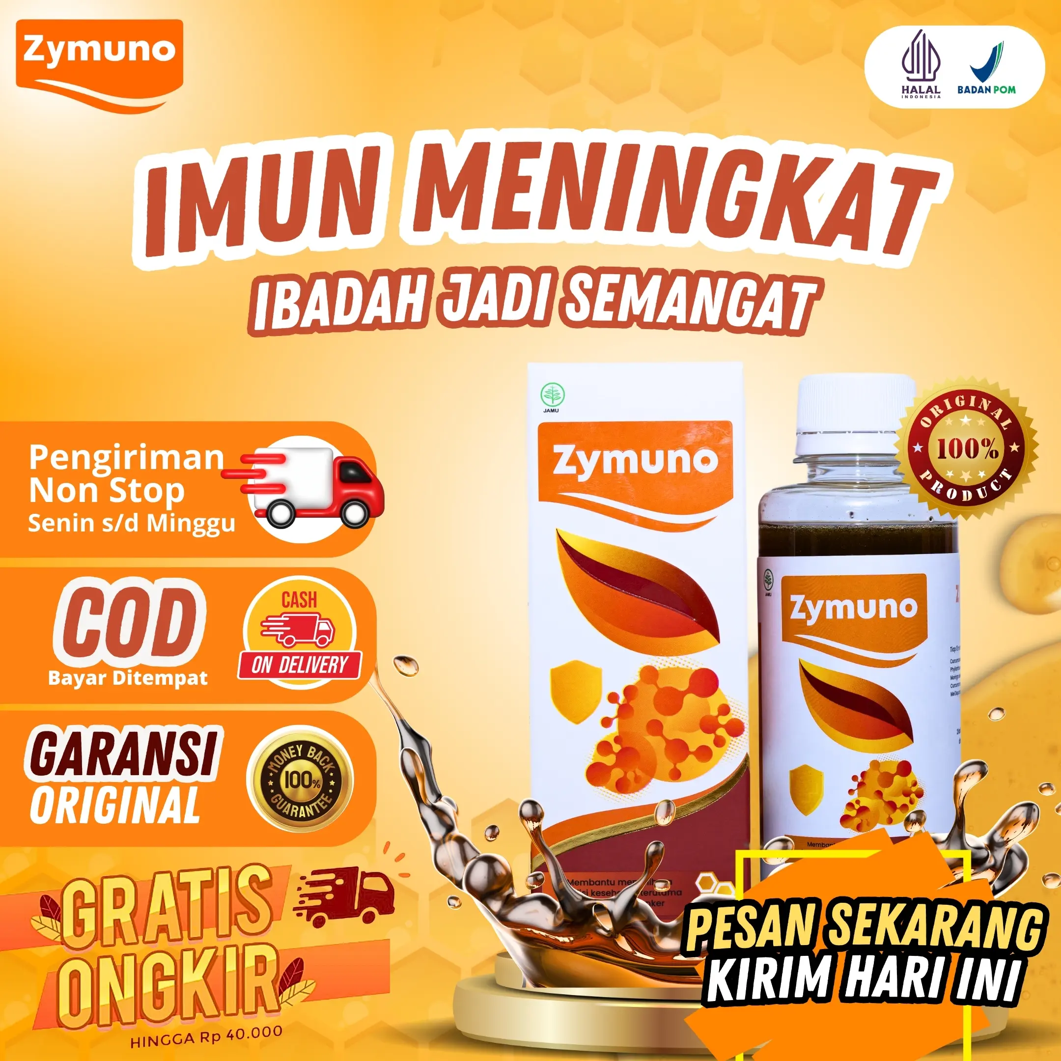 Madu Zymuno Asli - Imun Meningkat Ibadah Jadi Semangat - Halal dan BPOM [Herbal Bahan Honey murah]