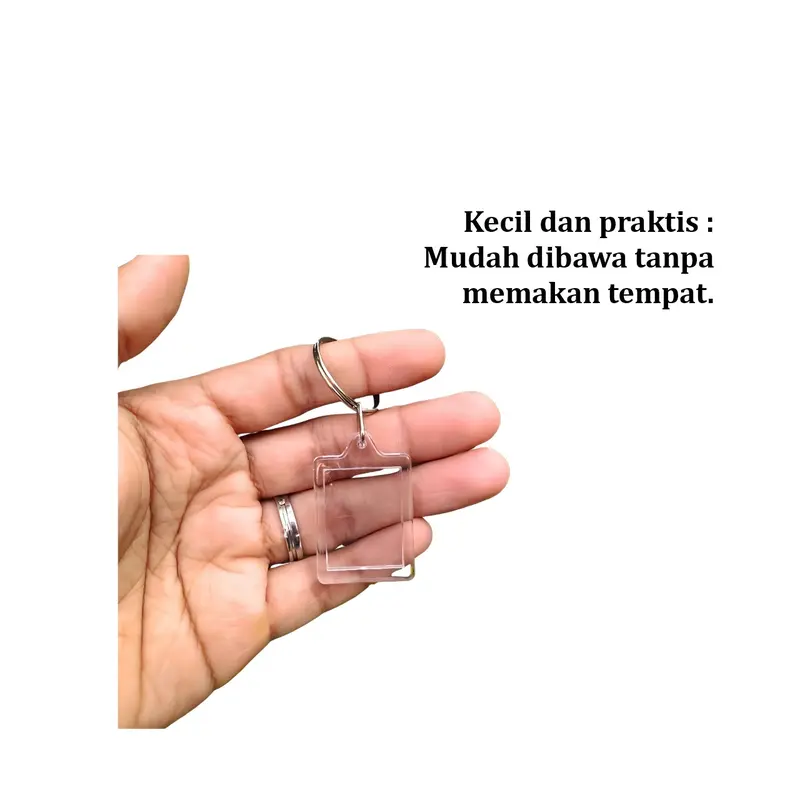 [COD] GD C1269 Gantungan Kunci Akrilik Bingkai Foto Keychain Bening Polos 3