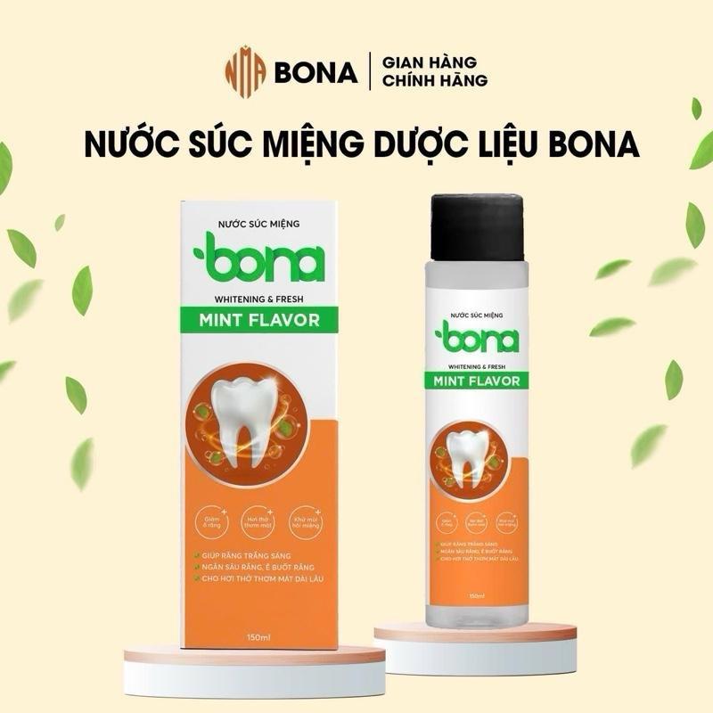   CHỨA CỒN   Nước Súc Miệng Thảo Dược BONA  - Vệ Sinh Khử Mùi làm sạch mảng bám cải thiện nhiệt miệng sâu răng ê buốt 