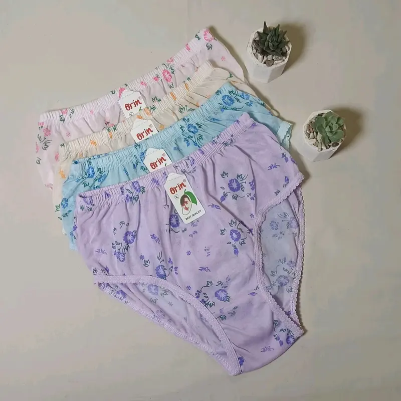 3PCS CELANA DALAM WANITA OBRAL MOTIF BUNGA SIZE S M L XL 3L 4L 5L  Katun Dewasa ORIN 1