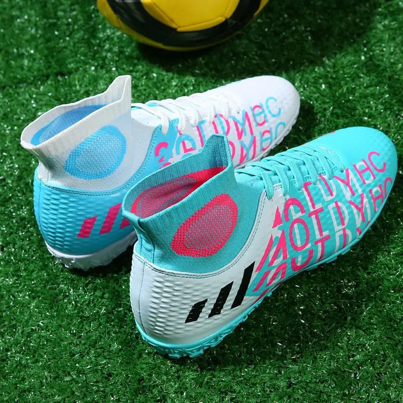 32-46 Men's Football Shoes Children Turf Futsal Trainers Outdoor Cleats Shoes High-Top Soccer Shoes for Women Original Men Football Boots Soccer Non-slip Training Sneakers