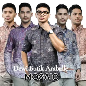 KEMEJA MOSAIC ARABELLE PRIA DEWASA SHIRT LONG FURING RAYON PREMIUM Safety