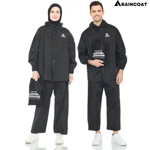 JAS HUJAN Azka Setelan Baju&Celana Bahan PVC Karet Tebal jas  hujan jas  hujan