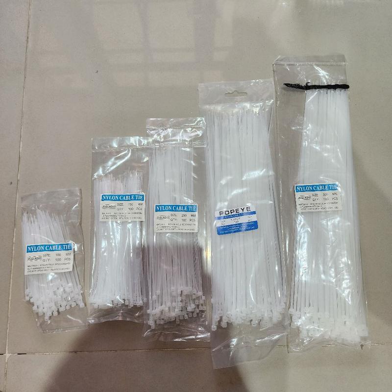 Nylon Cable Tie ISI 100PCS Hitam Putih Ukuran 100mm-300mm Paket 100 ...