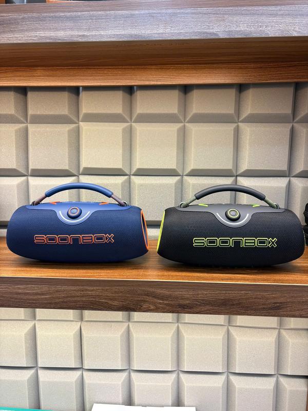 Soonbox Loa Bluetooth S9702 Chính Hãng - Thiết Kế Thể Thao Logo Neon Vàng Kết Nối Bluetooth 5.0 Âm Thanh Stereo 80W Pin 8000mAh TWS Stereo Hỗ Trợ AUX USB TF Card FM Radio