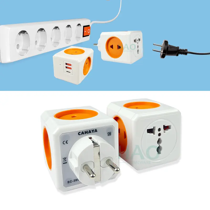 [HAO] Steker T Arde 5 Lubang / CAHAYA SC-395 & SC-395 USB / Steker Berkualitas SNI 7
