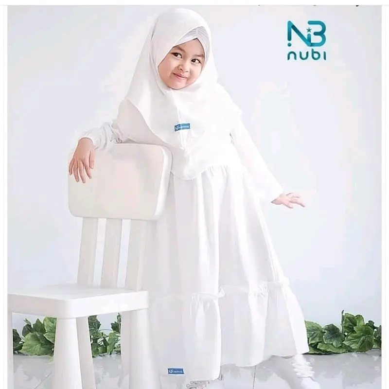 gamis putih anak muslimah 1