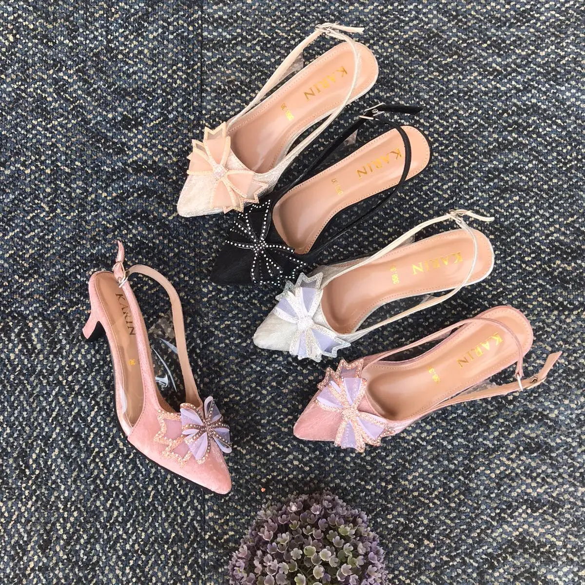 (TR 358) Heels Gliter Gracella  Sepatu heels wanita hak runcing  5cm harga termurah bisa COD