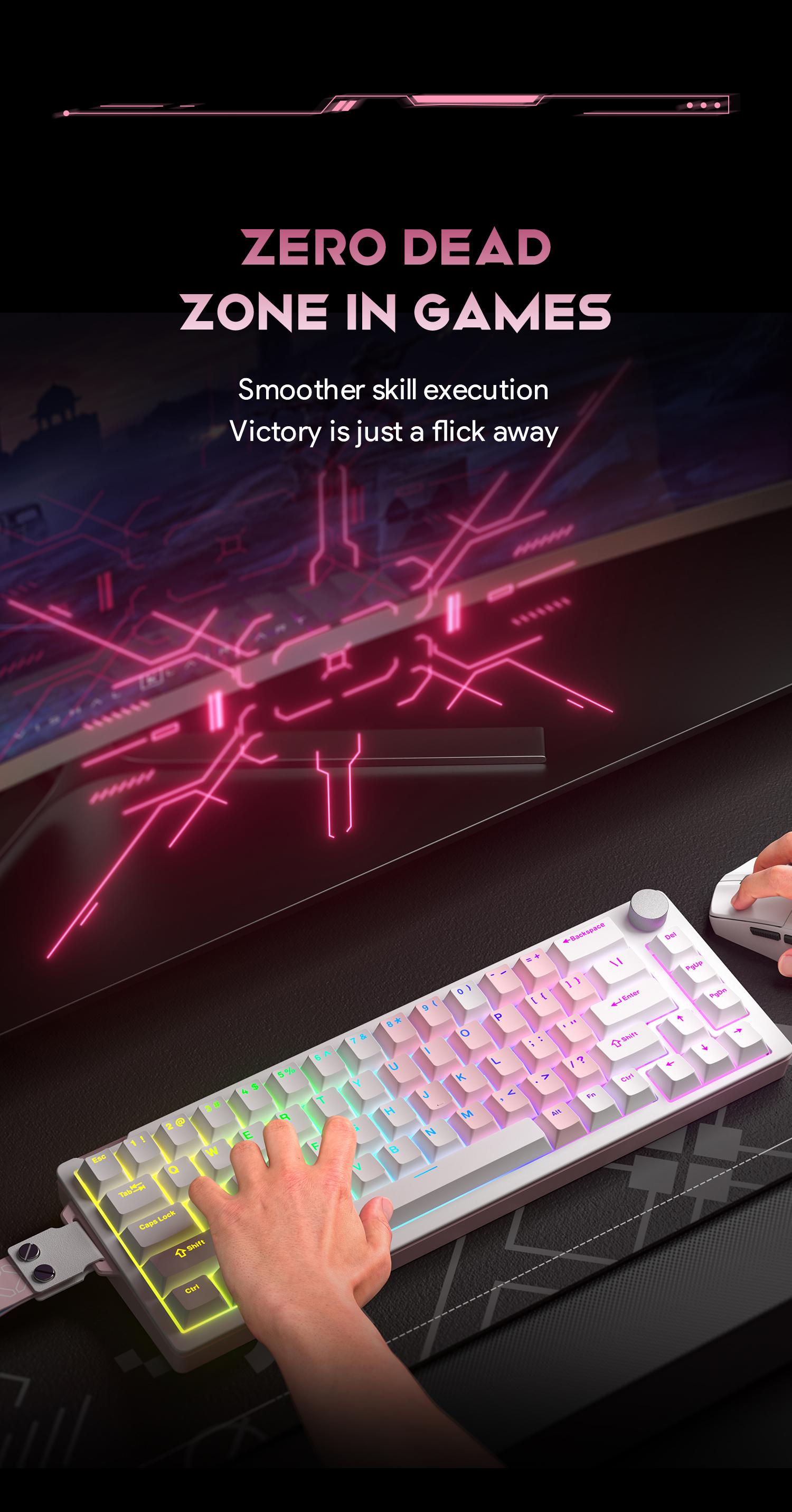 FURYCUBE V68 Music Drive Mechanical Keyboard 3-5pin Hot-Swapping Gaming Knob RGB Wired Gaming Keyboard FREE 1 SET KEYCAPS【Hadiah untuk teman baik】