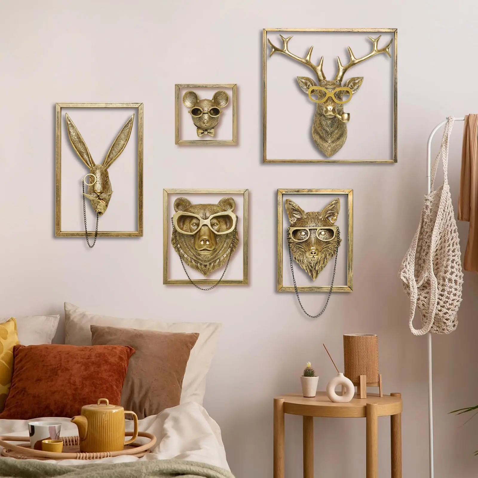 Animal Head Design Wall Decor, 1pc Modern Wall Art, Wall Mounted Decor for Home Living Room Bedroom Office
