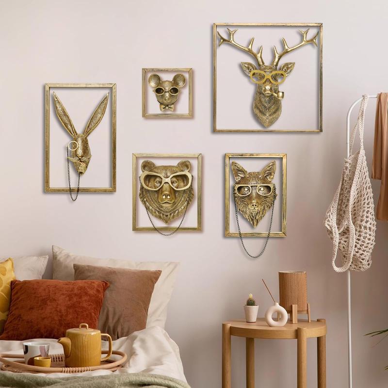Product Introduction of Animal Head Design Wall Decor, 1pc Modern Wall Art, Wall Mounted Decor for Home Living Room Bedroom Office 0