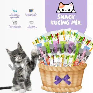 Snack Kucing Mix 20pcs 30pcs 50pcs dan 60pcs Chiyo/Strip Kucing Kecil / Cemilan Kucing/ Snak Penggemukan Makanan