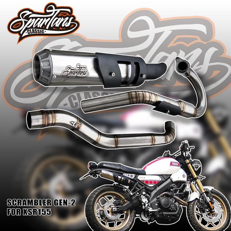 Knalpot Scrambler PNP XSR155 Original Spartans Muffler 1