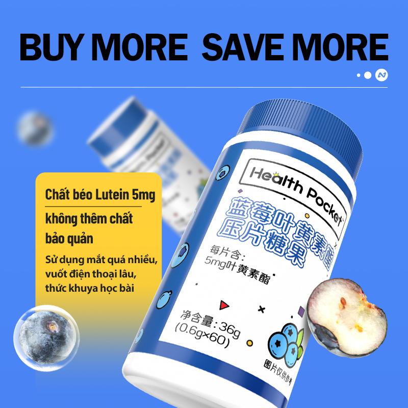 【COD NTLD Kẹo việt quất bổ sung Lutein bổ mắt 1 lọ 60 viên