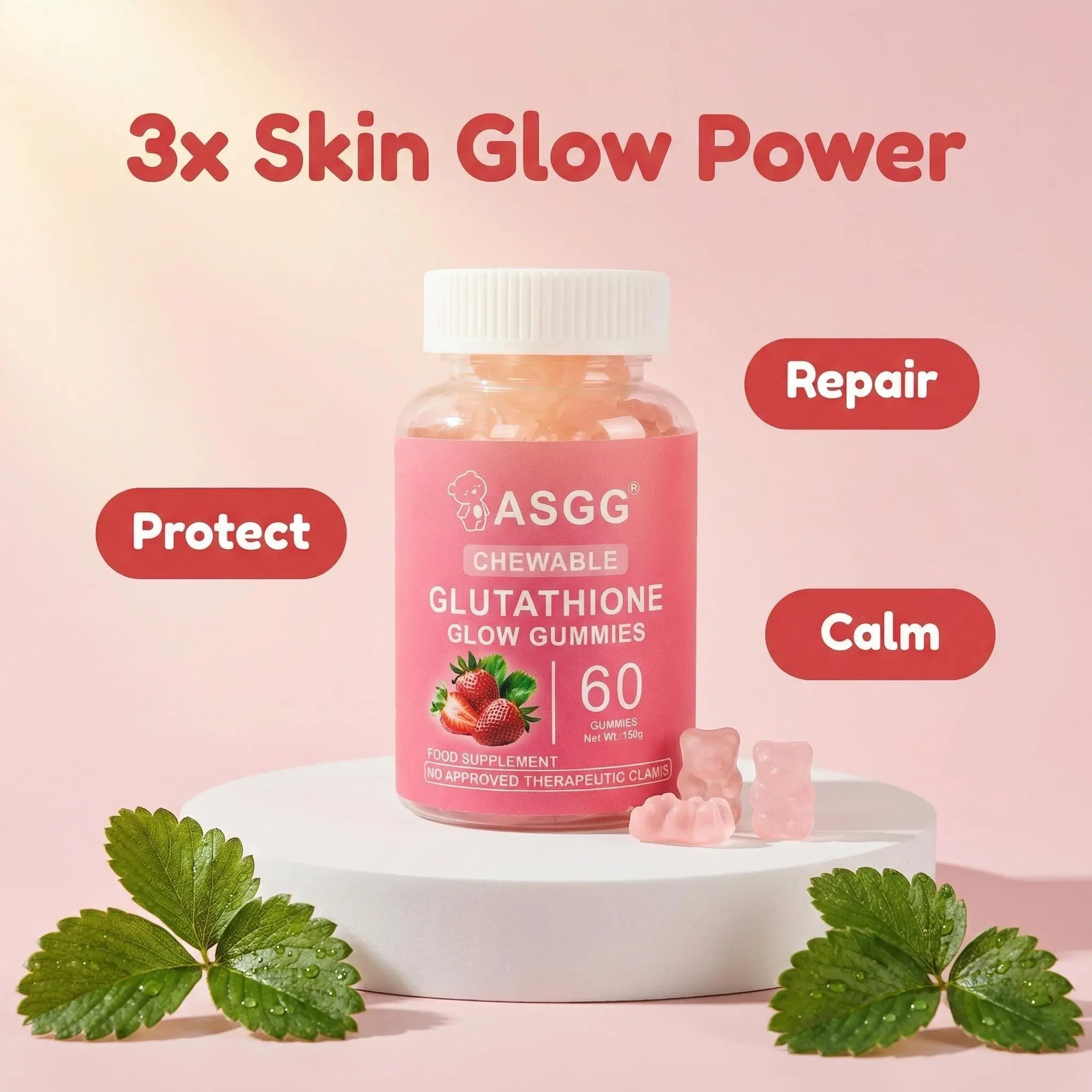 ASGG Glutathione Skin Glow Gummies 150g 60pcs | FDA Certified Strawberry  Flavor Beauty Supplement, Supports Bright, Smooth and Healthy Skin for  Everyday Glow - TikTok Shop Philippines