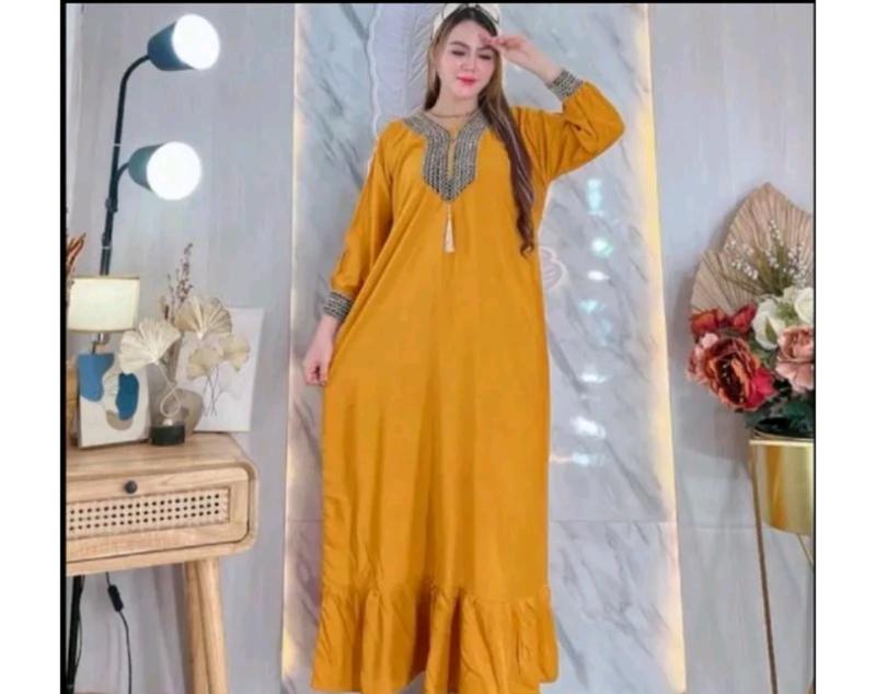 Product Introduction of GAMIS TERBARU 2025 DRESS SULTAN MASA KINI//dress abaya sultan// gamis midi muslim Wanita Dewasa Dewasa Remaja Pesta Maxi Mewah Lebaran Kondangan Rayon Syari Crinkle 7