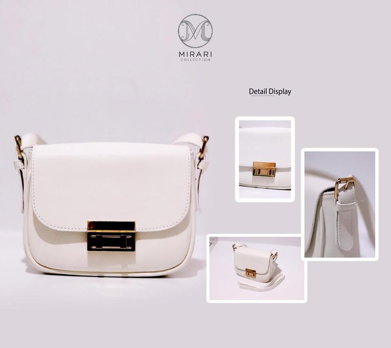 Tas Selempang Bahu Wanita Mirari Collection Kulit Sintetis Polos - Desain Modern dengan Aksen Gold 1