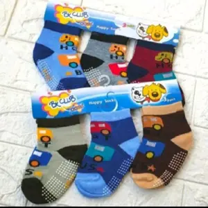 6 Pasang kaos kaki 0-12 bulan cowok cewek antislip