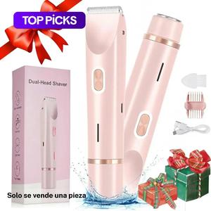 Recortador eléctrico de bikini para mujer, recortador de pelo corporal y facial recargable 2 en 1, recortador de uso en seco y húmedo resistente al agua para mujer, regalo de invierno y Año Nuevo, regalo del Día de San Valentín