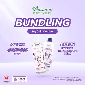 Autumn Paket Bundling Dry Skin Toner 500ml (Toner 7% Glycolic + Toner Hatomugi)