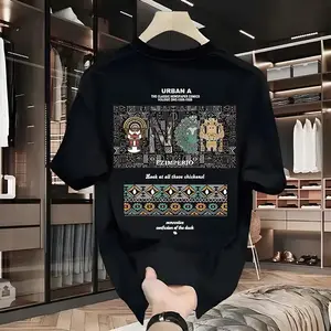 Stylish Retro Print Baju Katun Nyaman dan Bernapas Ideal untuk Cuaca Panas Cocok untuk Pakaian Pasangan dan Fashion Streetwear Musim Panas B-100