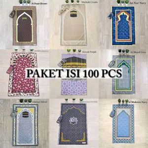 ISI 100 PCS Sajadah Travel Made In Turkiye Ukuran 105 cm x 60 cm Motif Muslim Umroh